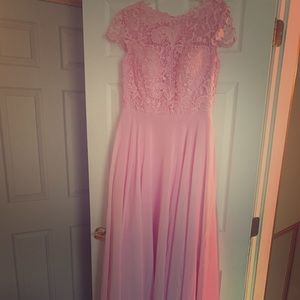 Beautiful lace pink dress.